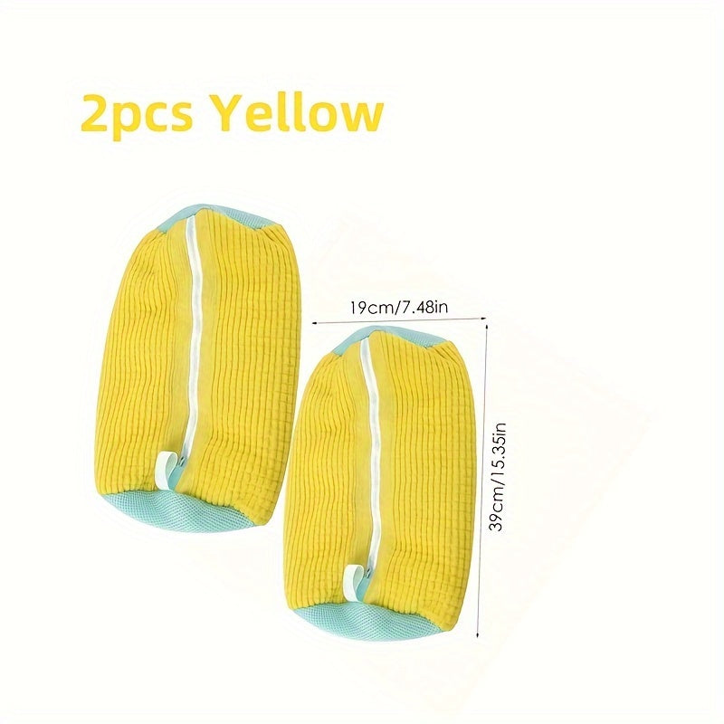 JEEAKI 2-Pack Увеличенные Сумки для Обуви для Стиральной Машины, Прочные Полиэстеровые Сумки для Стирки Обуви с Молнией, Овальные Тканевые Сумки для Стирки для Домашнего Использования, Предотвращают Деформацию