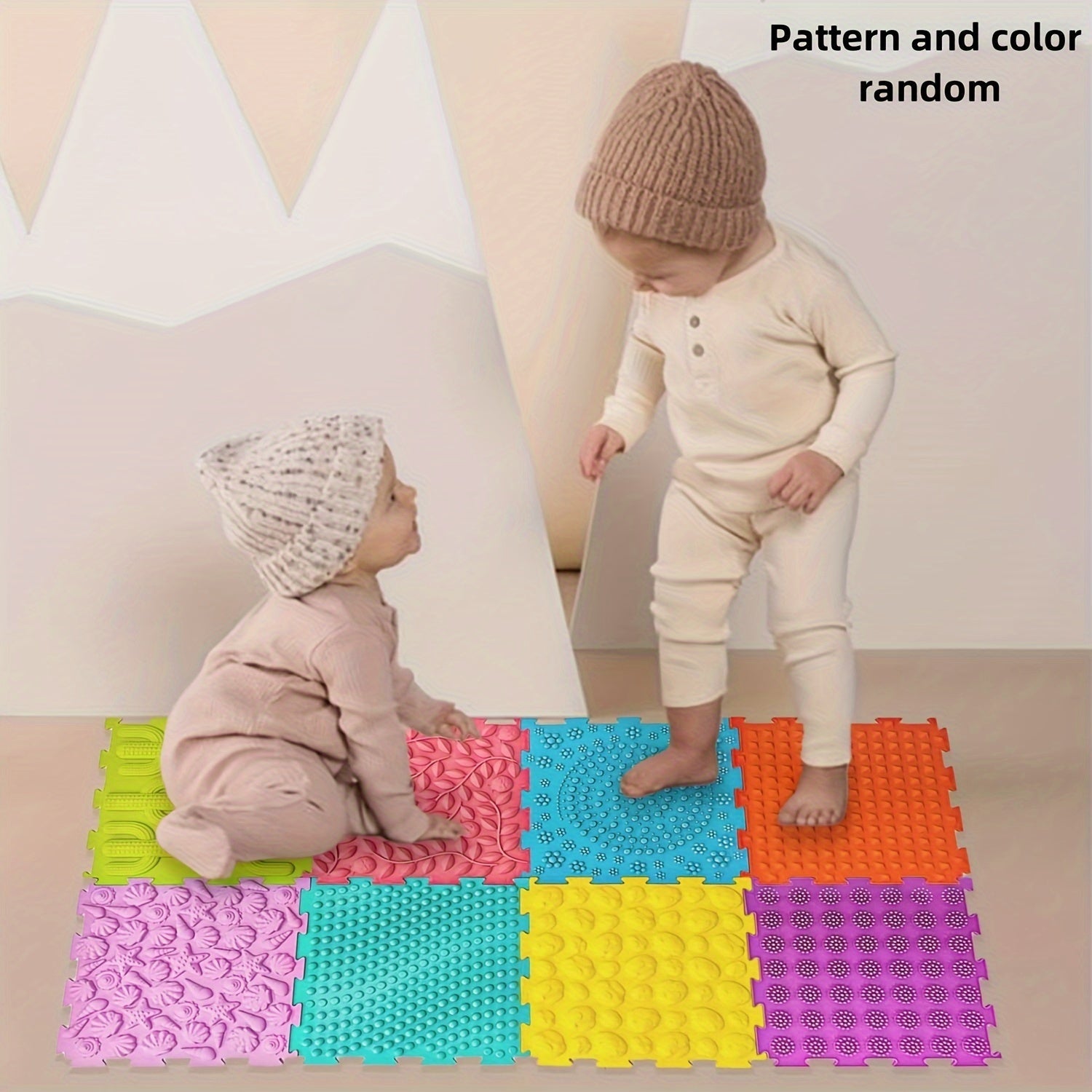 Set of 6 or 8 Sensory Mats for Adults Multicolor Orthopedic Puzzle Carpet for Sensory Rooms