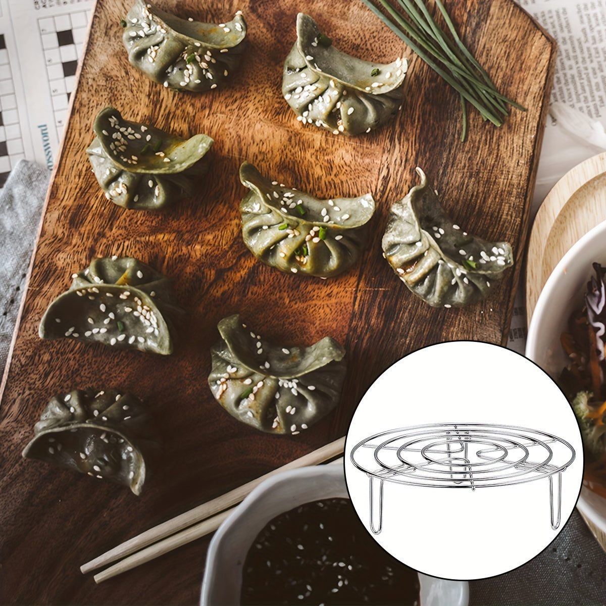 Stainless Steel Air Fryer Rack for Baking Roasting and Cooking Compact Space-Saving Design