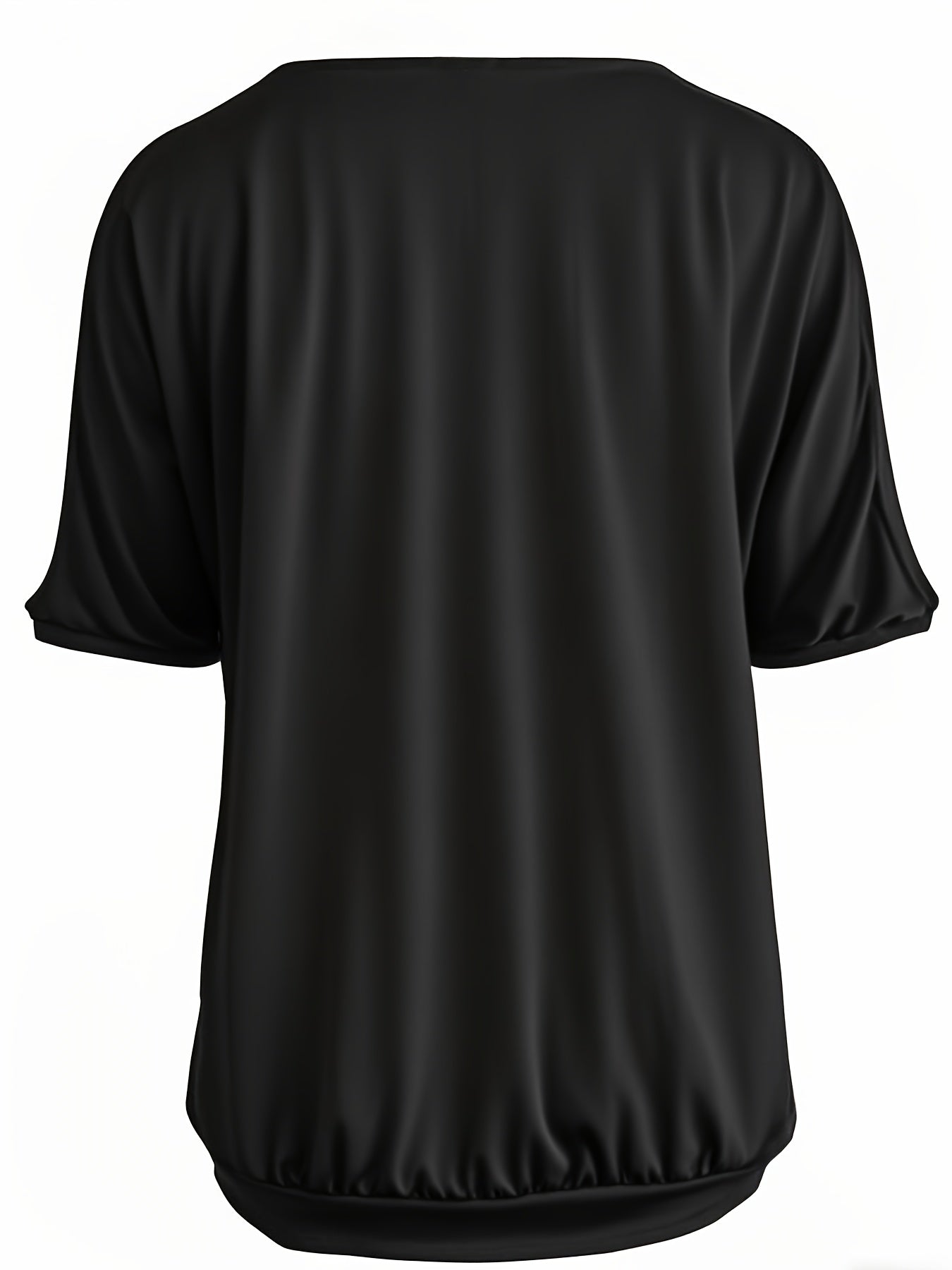 Camiseta de manga corta para mujer talla grande, transpirable, con encaje y recortes, top casual