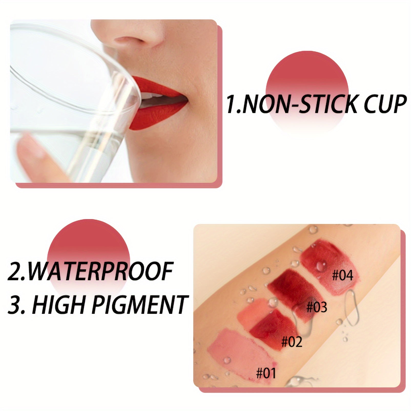 Brillo de labios para mujer mate de larga duración, a prueba de agua, hidratante, rojo intenso