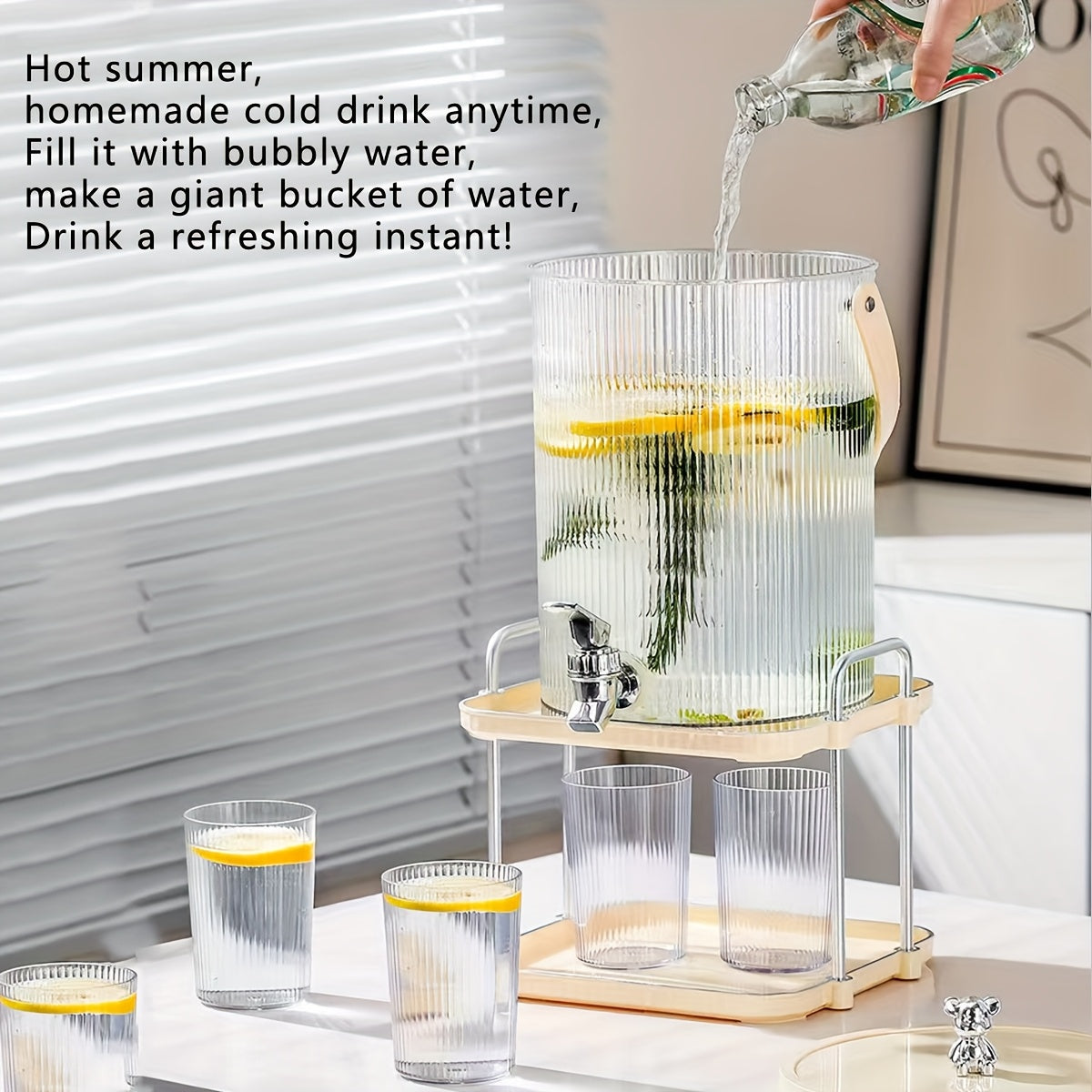 Outdoor Plastic Storage Rack for Drinks Ice Buckets Cold Water Pots and Garden Use