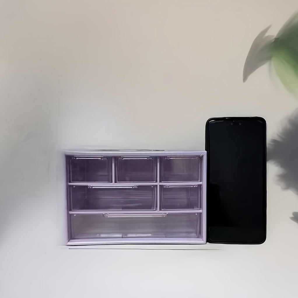 Desktop Storage Organizer with Six Compartments for Dormitory and Bedroom Tables
