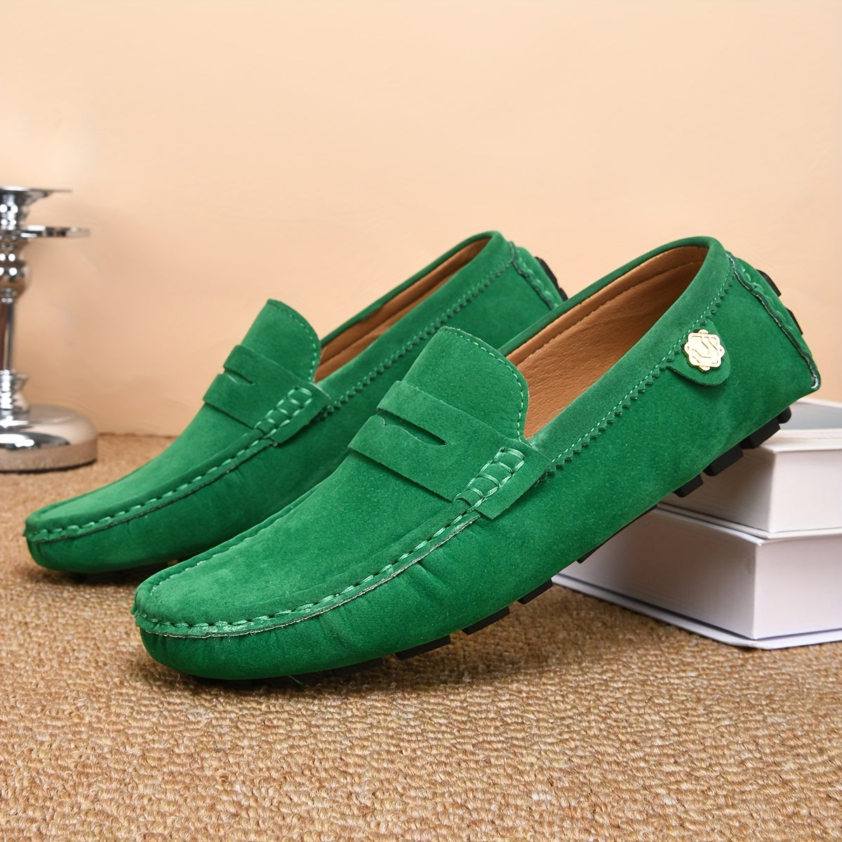 Men's Casual Loafers Microfiber Synthetic Leather Non-Slip Rubber Sole All-Season