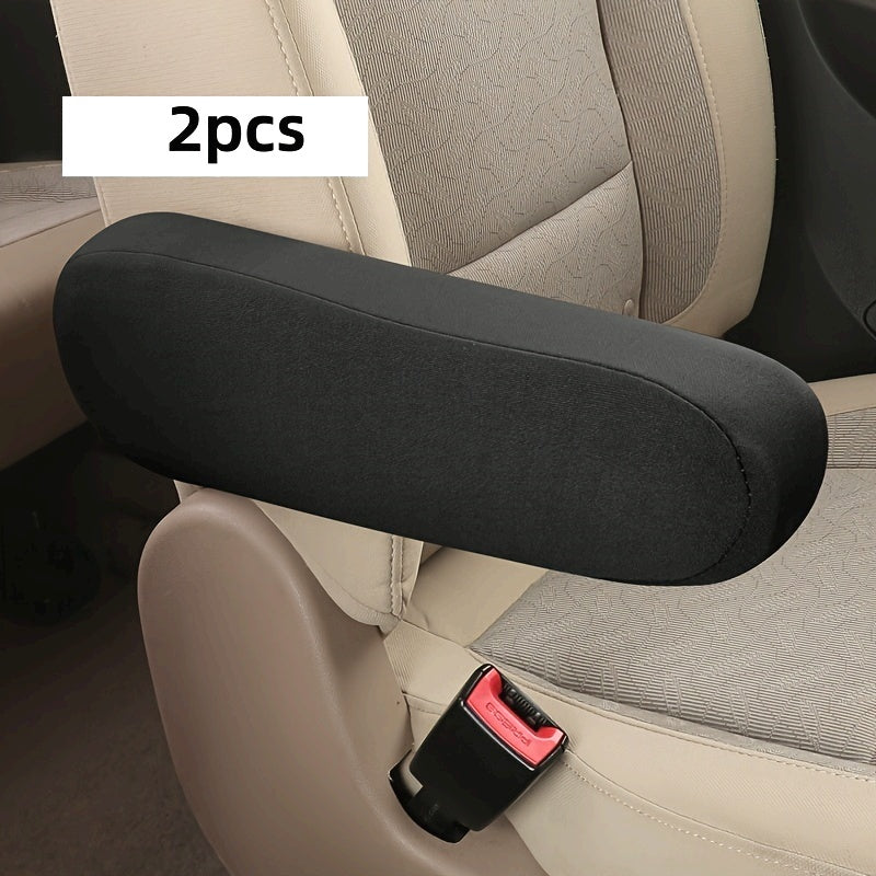 2pcs Elastic Polyester Car Seat Armrest Covers Washable Protective Sleeves