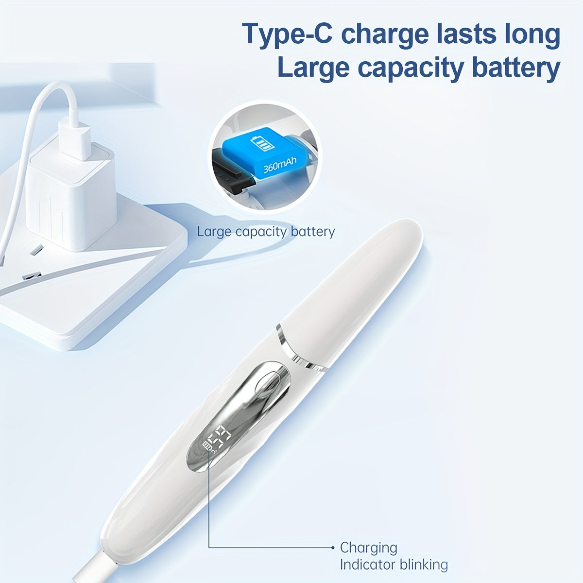 USB Rechargeable Electric Eyelash Curler with Long-Lasting Heated Curls