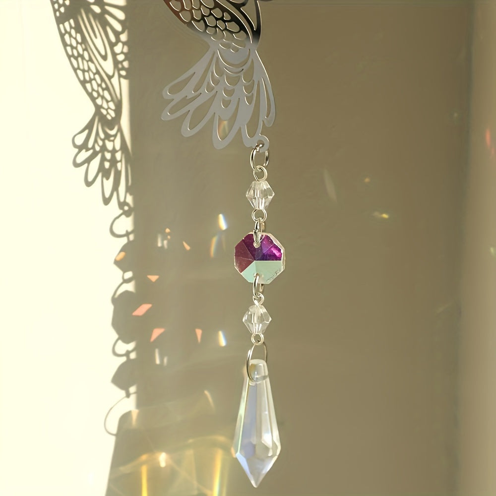 Metal Wall Decor Sun Catcher with Hummingbird Design for Windows Garden Yard or Room