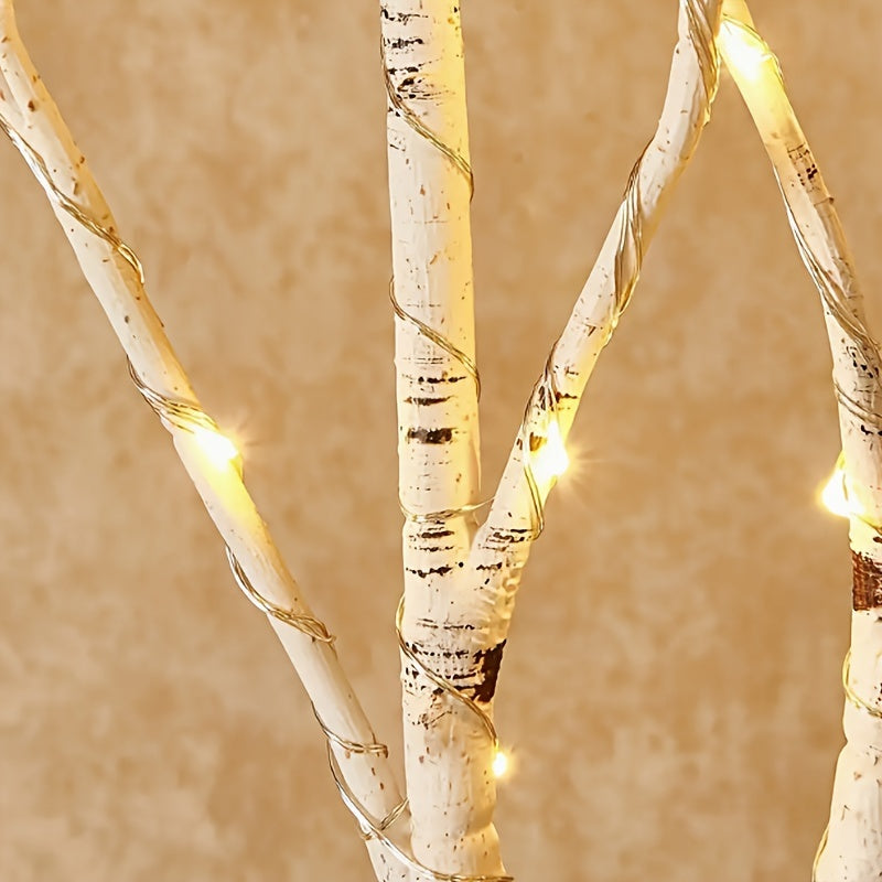Fairy Light String with Birch Branches 78.74cm 50 LED Battery Operated for Home Decor Holidays Parties