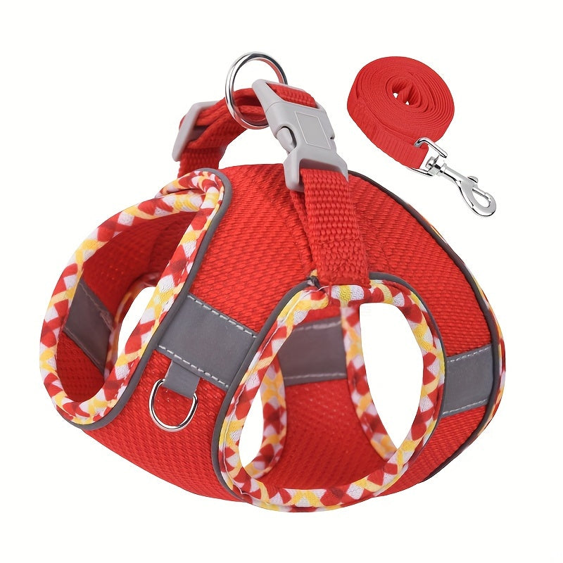 Breathable Pet Harness with Leash No Pull Puppy Walking Set Polyester Adjustable