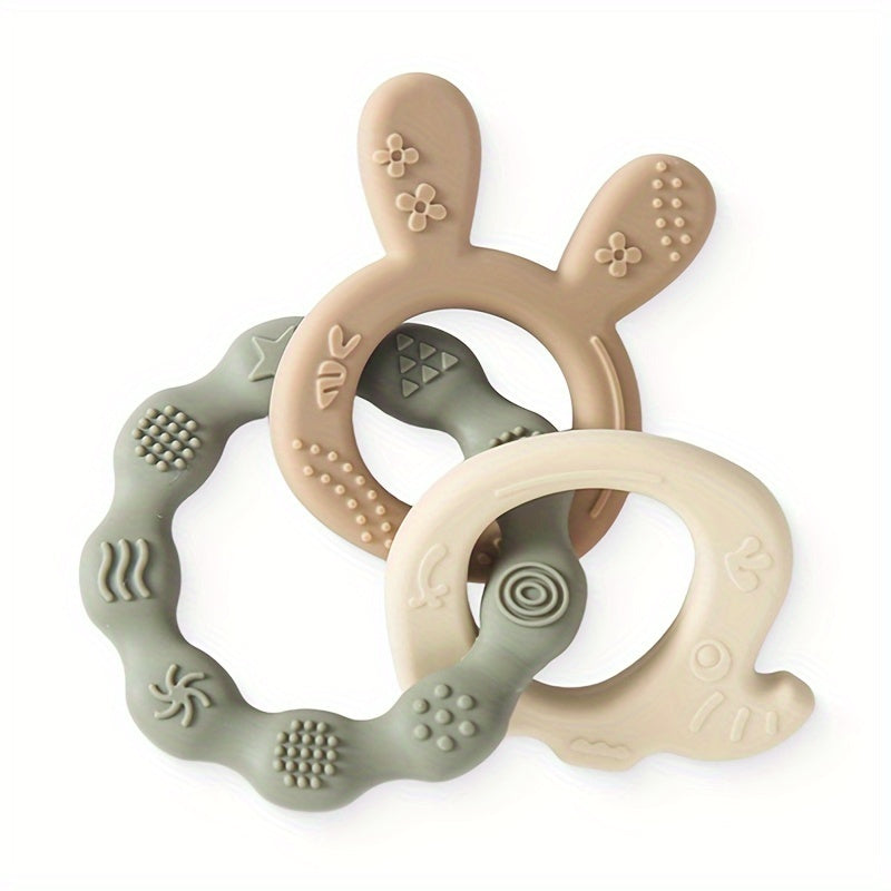 Baby Teether, Rabbit-Shaped Silicone, BPA-Free, Gentle on Gums, Soothing for Babies and Toddlers