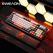 Gaming Keyboard with Rainbow Backlighting and Ergonomic Design for Office and Gaming Use