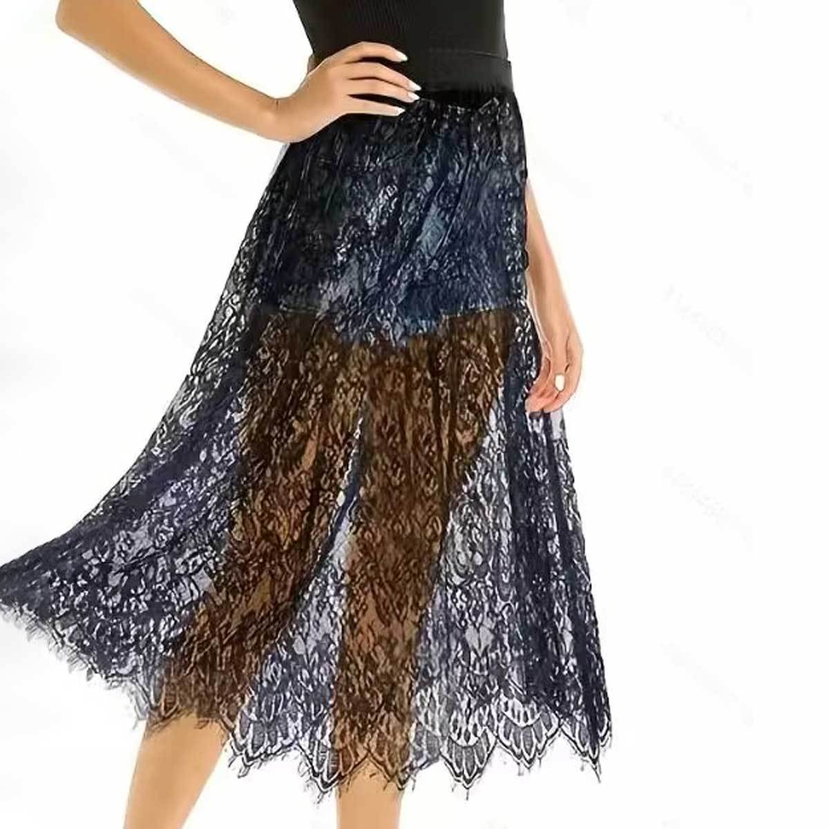 Victorian Gothic Lace Petticoat Skirt for Brides Polyester Romantic Layering Available in Two Lengths