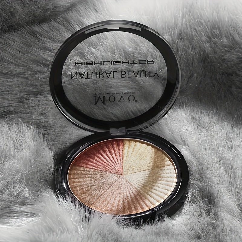 Paleta de iluminador para mujer de 5 colores con purpurina, brillo, contorno y corrector