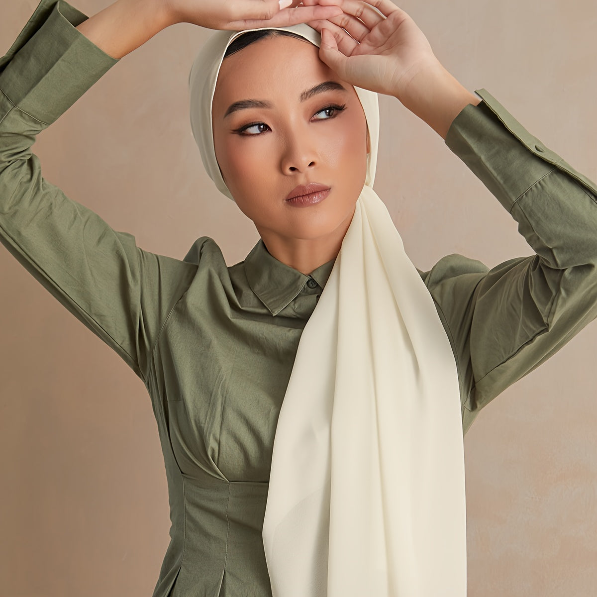 Women's Solid Color Chiffon Scarf - Lightweight and Breathable, Elegant and Simple Style, Windproof and Sun Protection Shawl