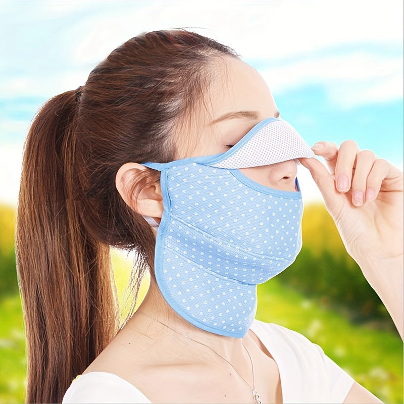 Women's Breathable Sports Mask with Polka Dot Print UV Protection for Spring and Summer