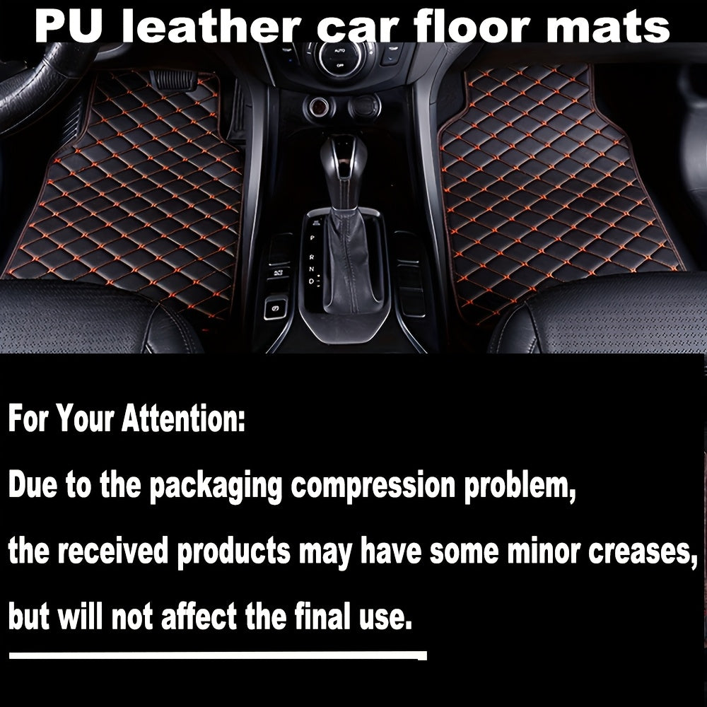 Car Foot Mats 4-Piece Set Faux Leather Non-Slip Universal Front and Full