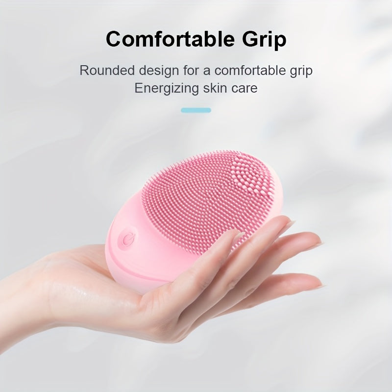 Silicone Facial Cleansing Brush with Sonic Vibration Deep Exfoliation and Massage