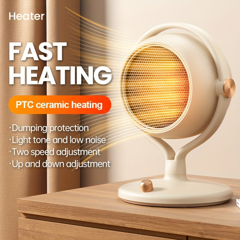 Travel-Friendly Ceramic Space Heater with 2 Heat Levels, Compact Desktop for Indoor Use