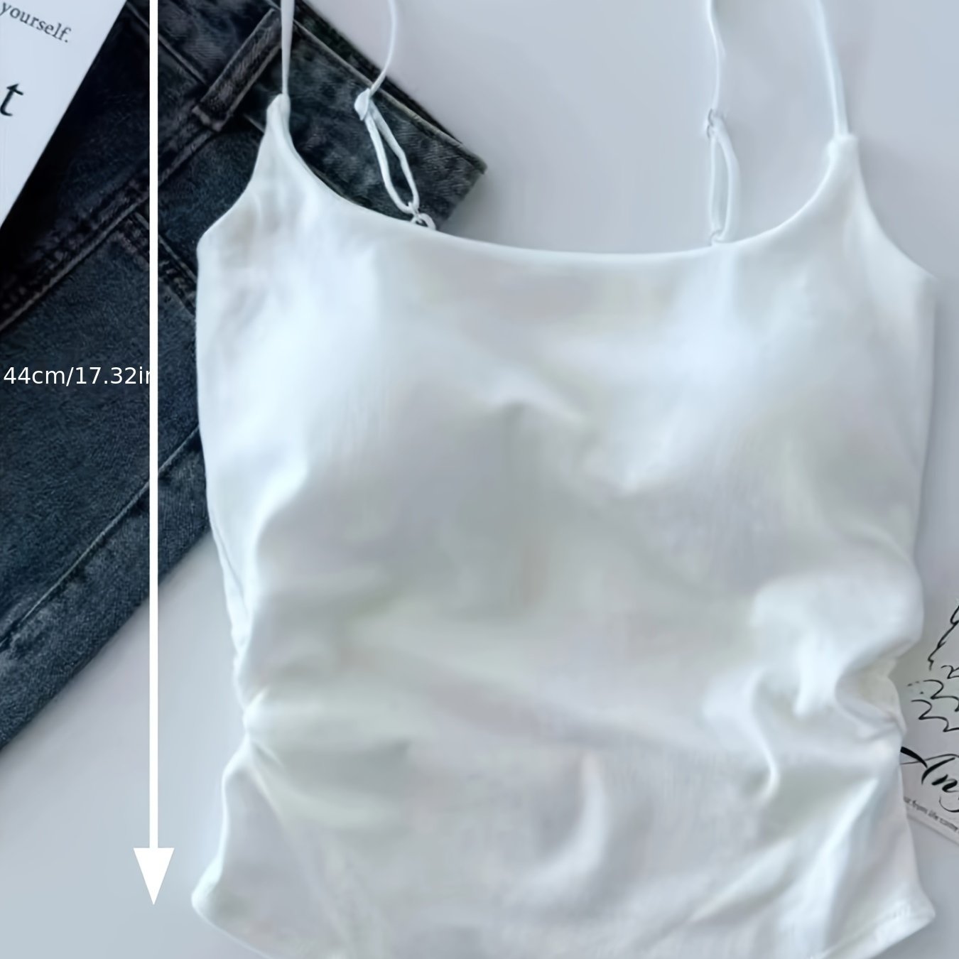 Girls' Viscose Pleated Strapless Camisole Bra with Fixed Breast Pads for 12-13 Years