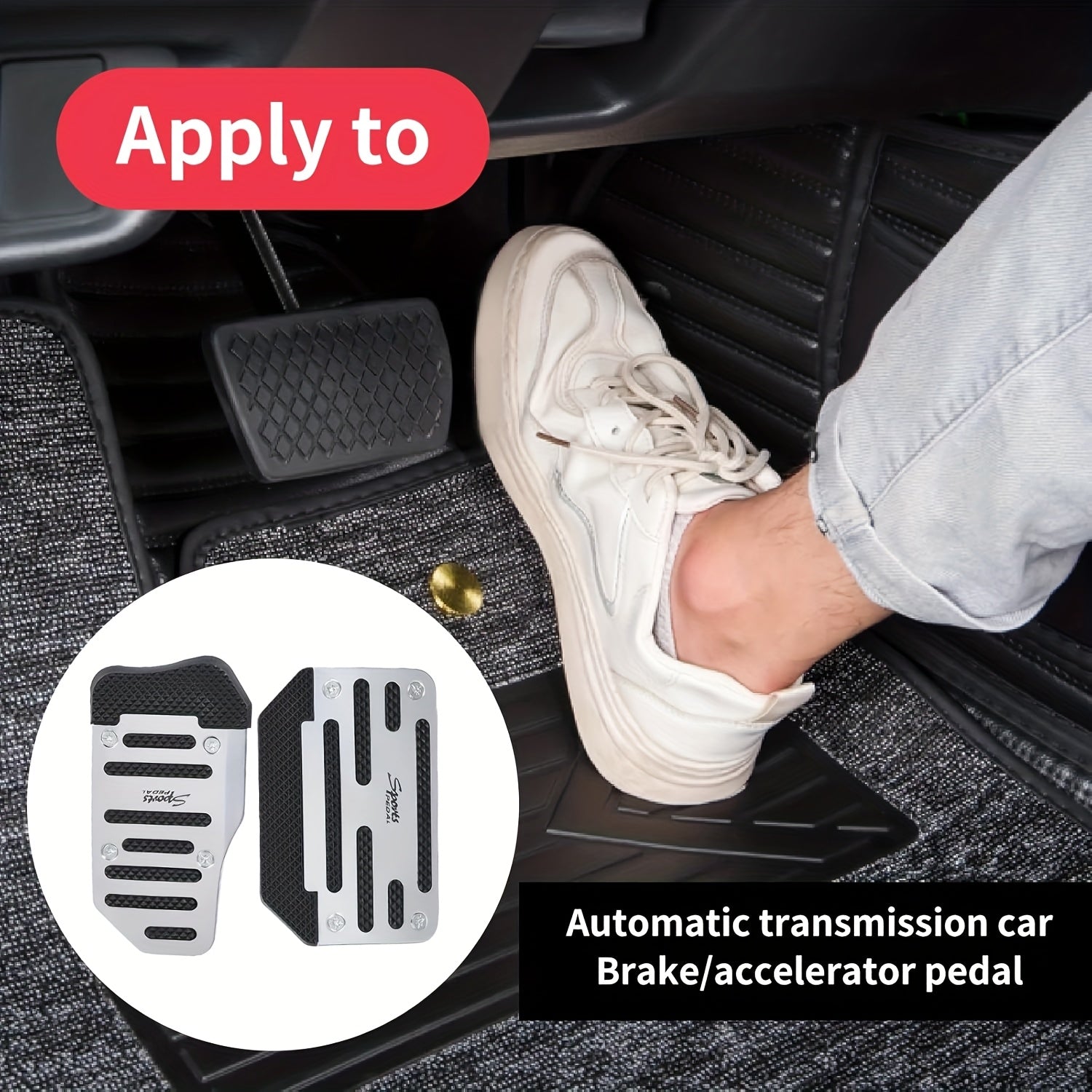 Universal alyuminiy qotishma avtomobil pedali qoplamalari, sirpanmaydigan oyoq padlari, qizil, ko‘k, pushti