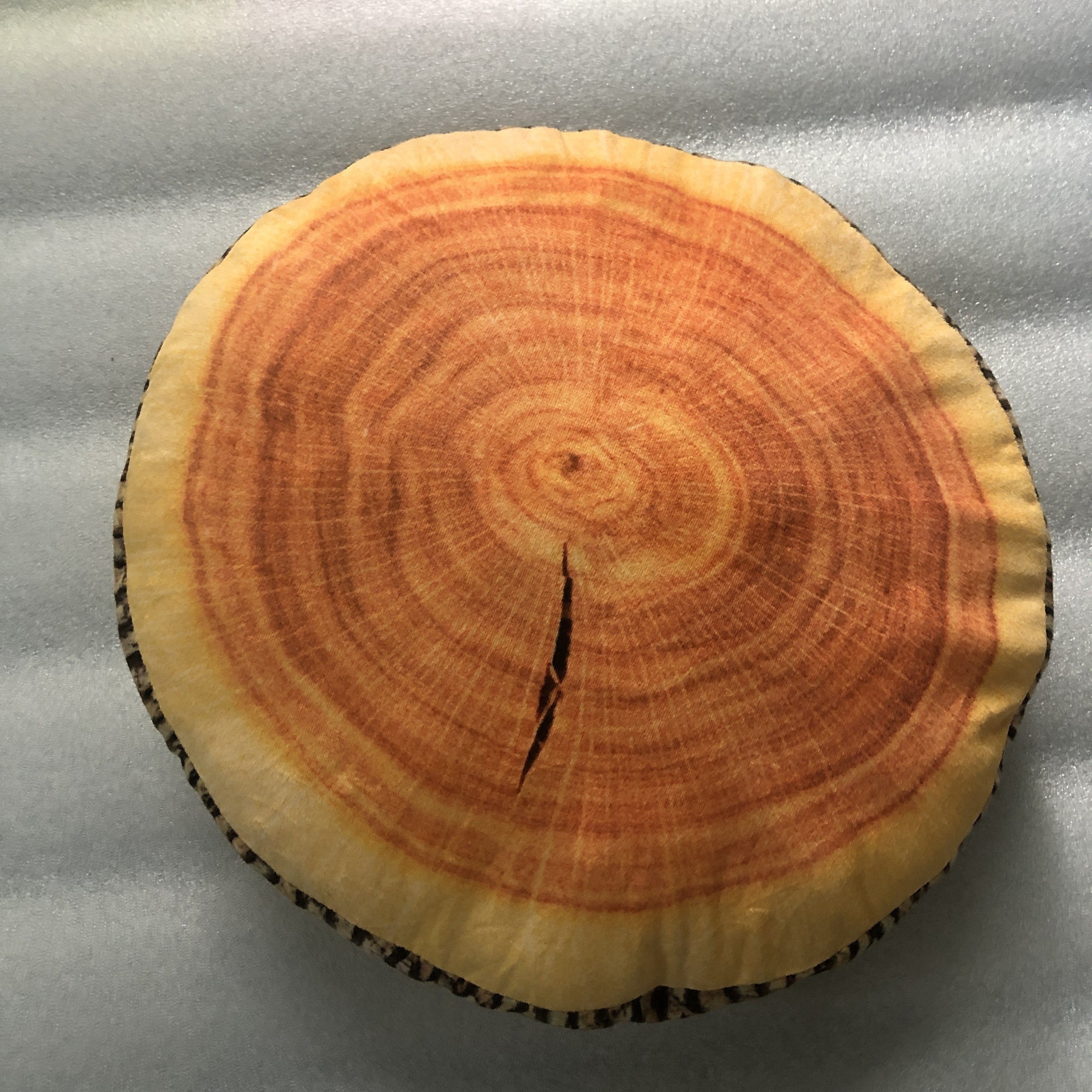 Round Tree Stump Throw Pillow Cushion 3D Printed Log-Shaped Support Pillow for Bedroom Living Room Sofa