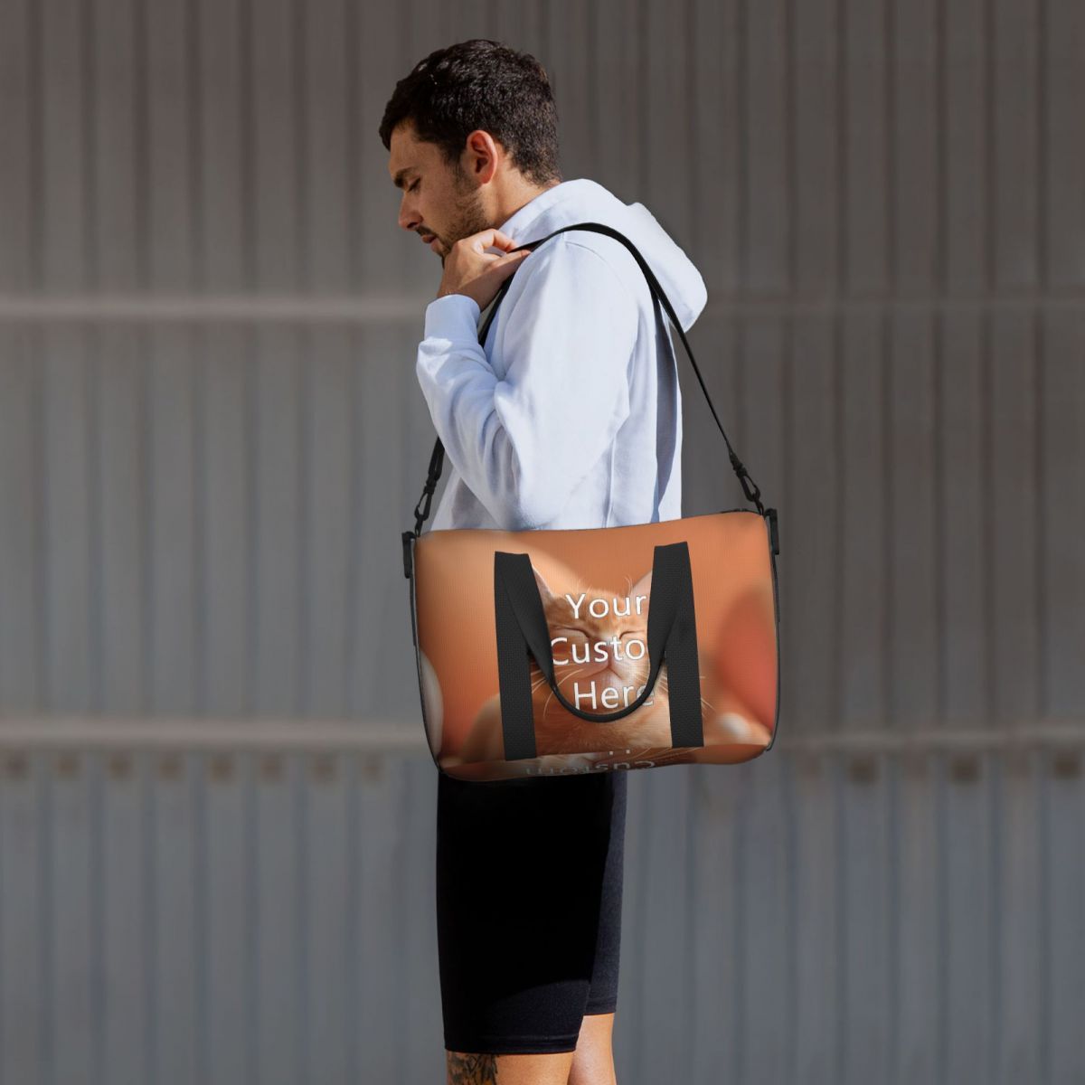 Personalized Duffle Bag with Custom Photo and Text Lightweight Sports Travel Bag for Men and Women