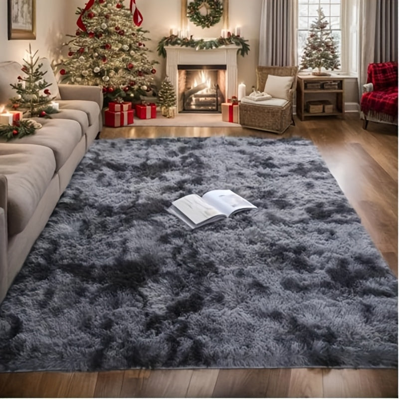 Shaggy Area Rug Non-Slip Stain-Resistant Polyester Indoor Carpet