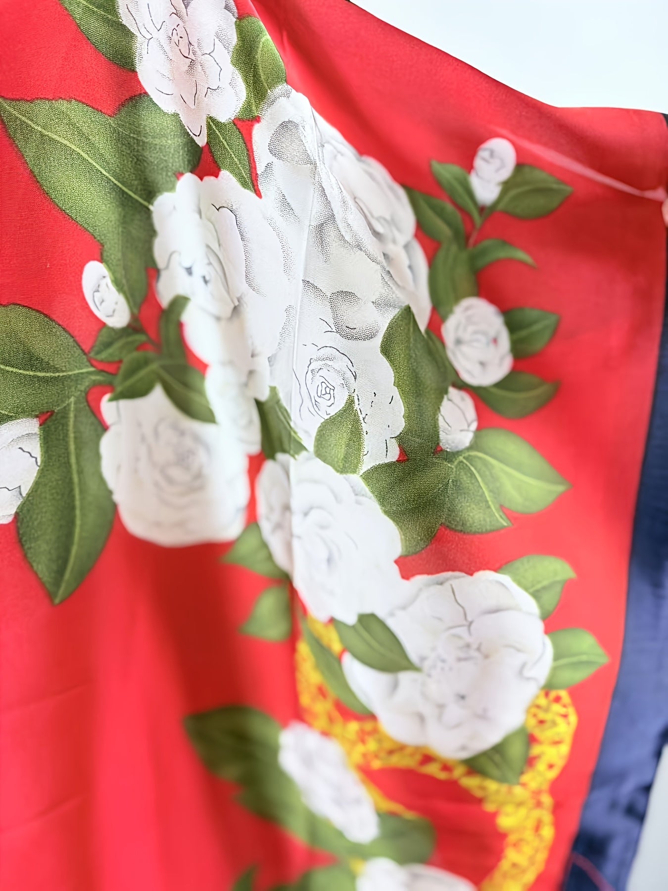 Plus Size Women Bohemian Floral Print Robe Summer Dress with Pockets