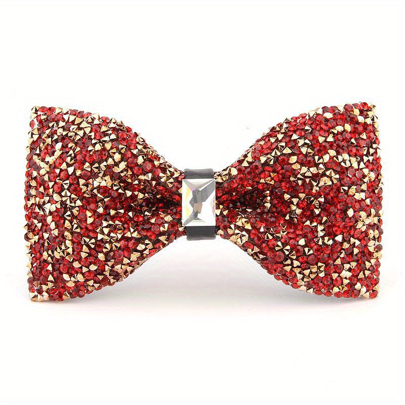 Men's Bow Tie with Faux Diamond Knot for Weddings and Formal Events