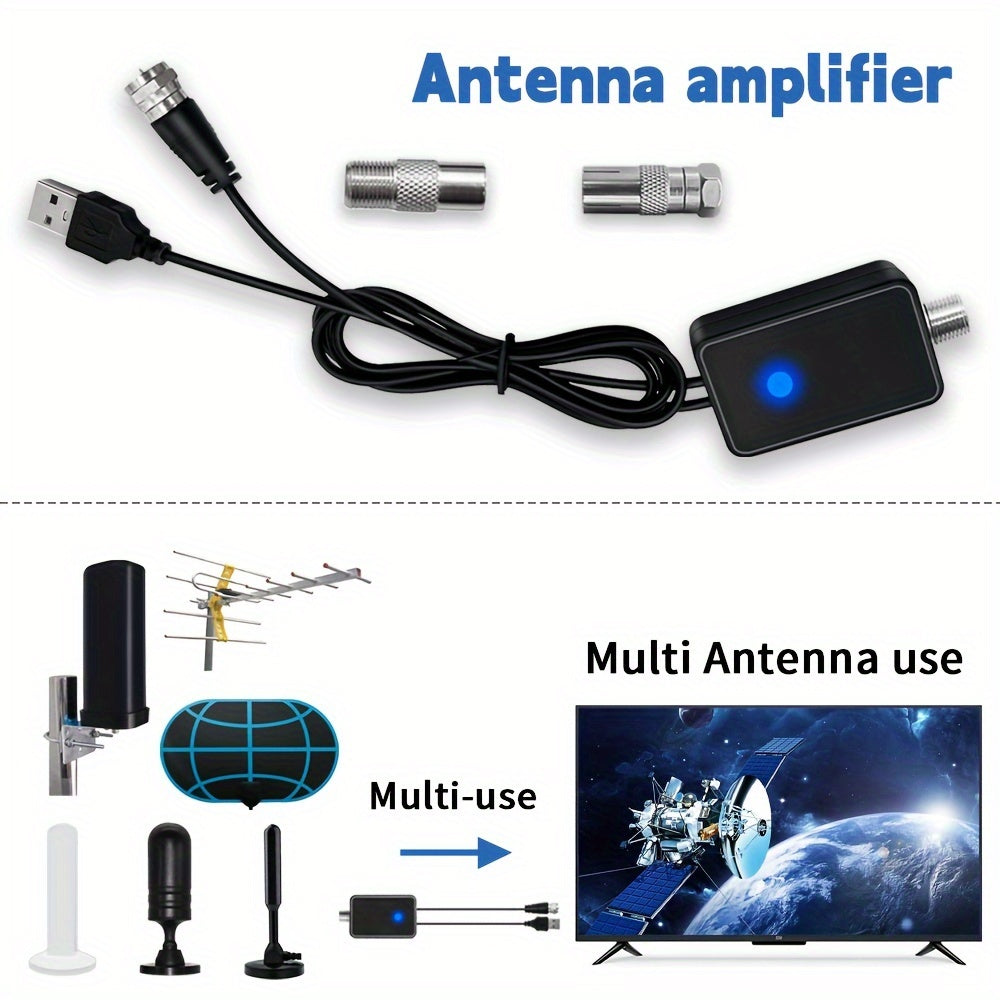 HD Digital TV Signal Booster 30dB Low Noise USB Powered for Smart and Cable TVs