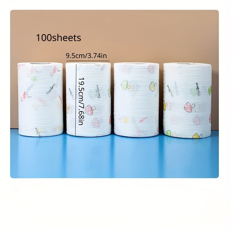 Disposable Kitchen Wipes 100 Sheets Absorbent Dye-Free for Dishwashing and Cleaning