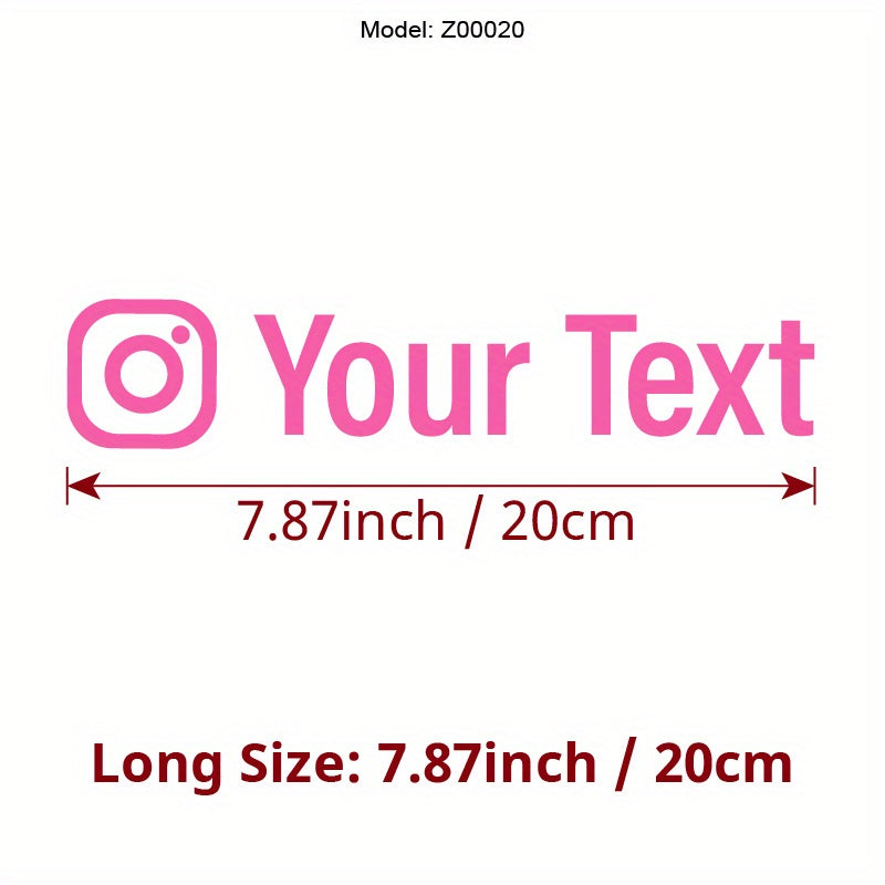 Instagram nomi uchun moslashtiriladigan vinil avtomobil oynasi stikerlari, o'z-o'zidan yopishadigan