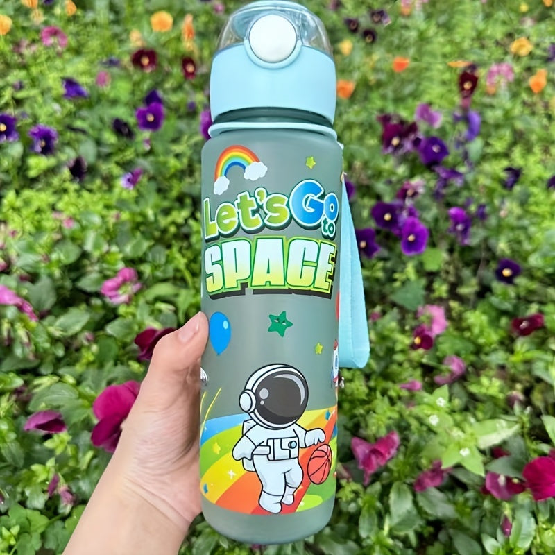 Leak-Proof Space-Themed 700ml BPA-Free High-Temperature Resistant Water Bottle for Outdoor Activities