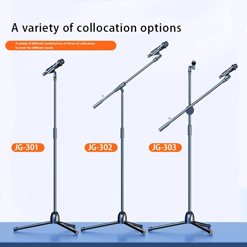 Premium Microphone Stand with Detachable Tripod Boom and Metal Base for Singing Speeches Performances