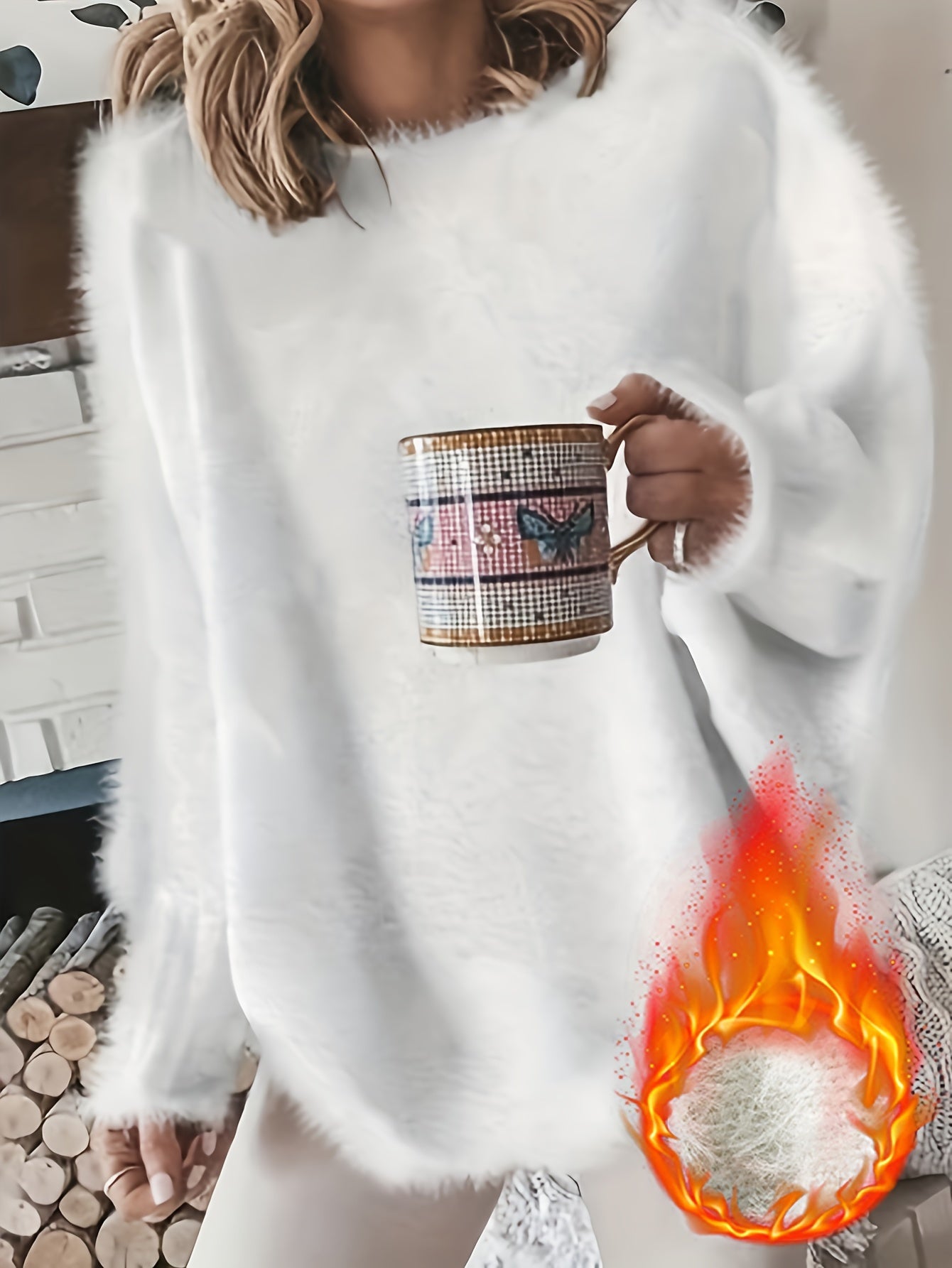 Women's Plus Size Black Crew Neck Sweater Cozy Winter Pullover