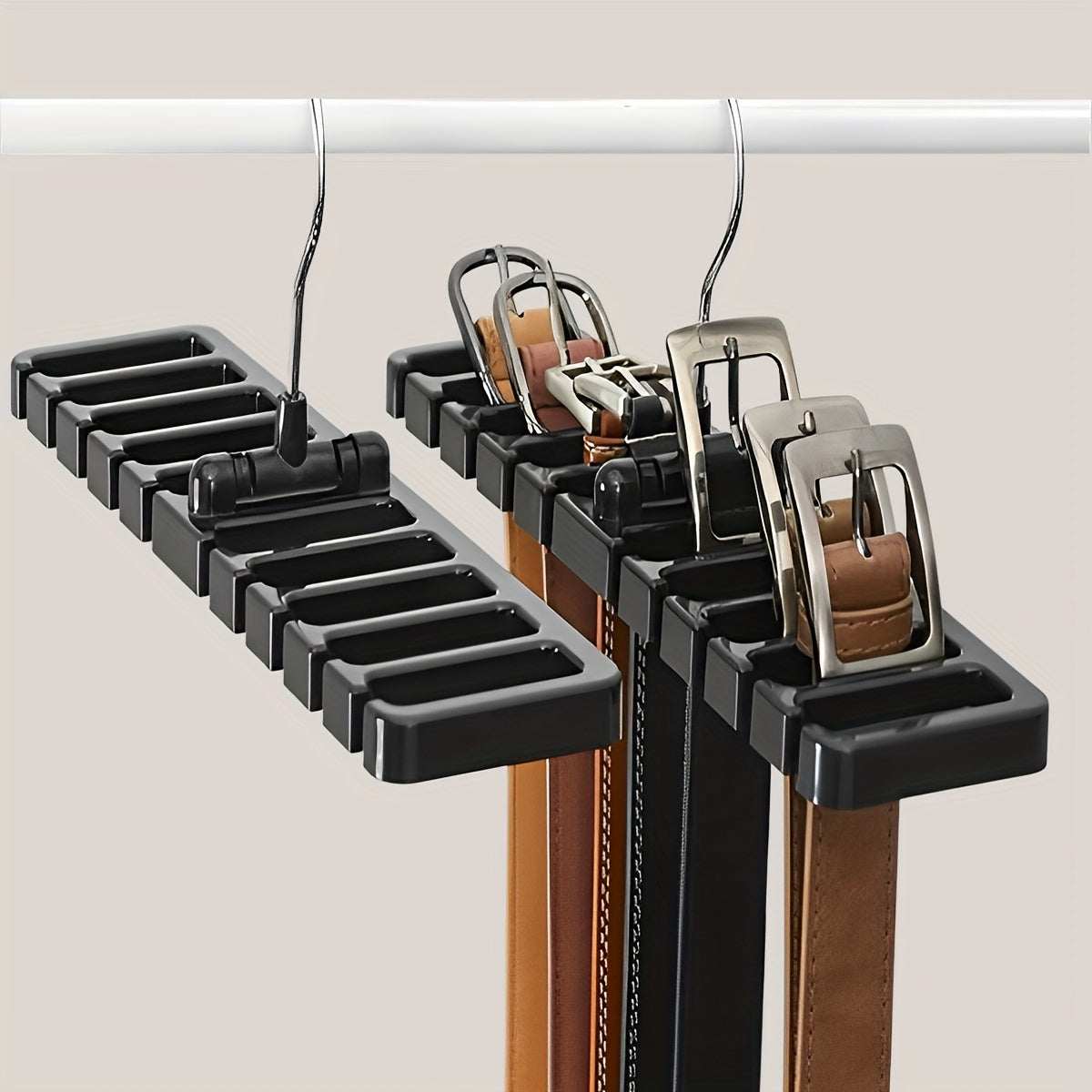 Multifunctional Storage Rack for Belts Ties Scarves in Black and White