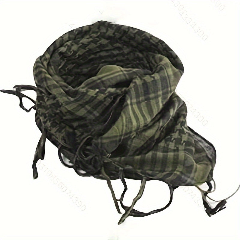 Bohemian Plaid Scarf with Tassels Multipurpose Bandana for Fall Winter