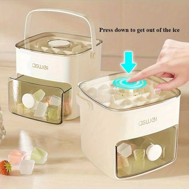 Portable Ice Maker for Refrigerator with 48-Cube Capacity, Ice Clip, 2 Compartments