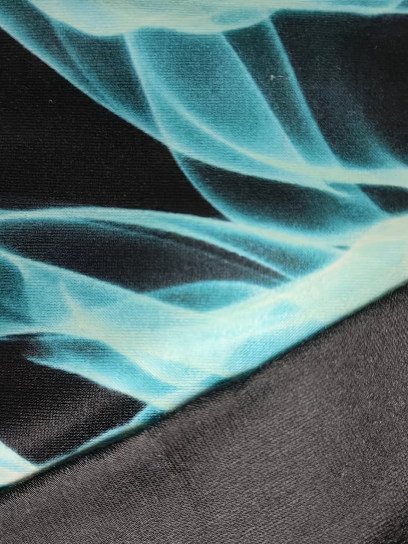 Men's Plus Size Casual Sweatshirt with Blue Flame Print Polyester Blend Fall Winter