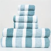 6-Piece Set of Soft Quick-Dry Striped Towels with High Absorbency for Home Spa Beach Gym