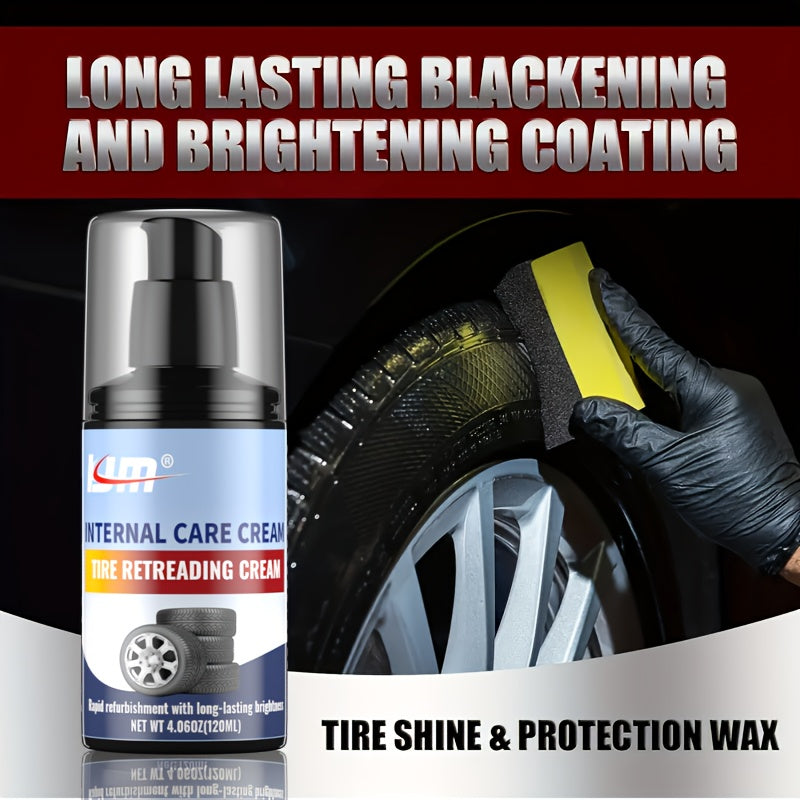 Cera brillante para neumáticos 120ml Protección contra el ennegrecimiento Mejorador de brillo para neumáticos de coche y SUV