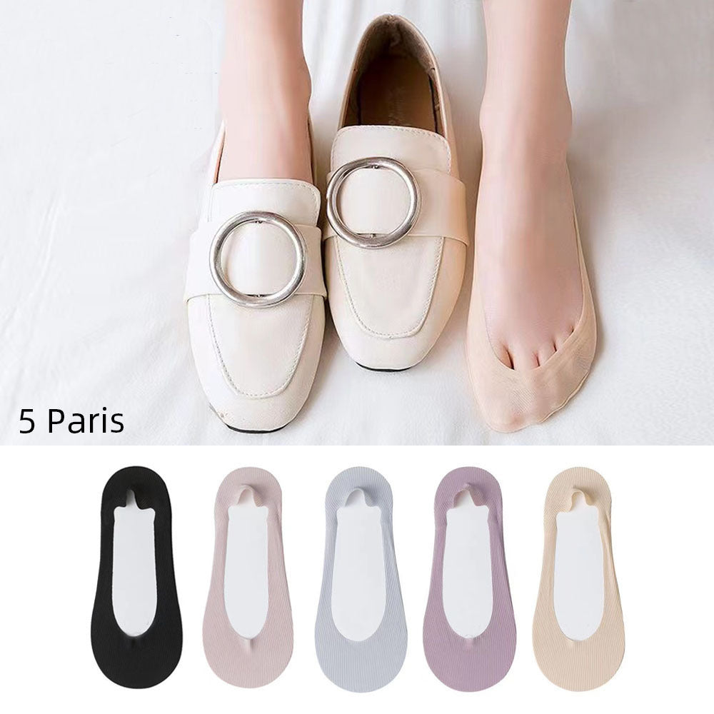 Ayollar uchun ko‘rinmas, sirpanmaydigan tizzaga qadar bo‘lgan paypoq, 5 ta, yengil, nafas oladigan