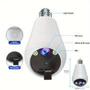 3MP Wireless Security Camera with Full Color Night Vision Two-Way Audio Motion Detection Light Bulb Design