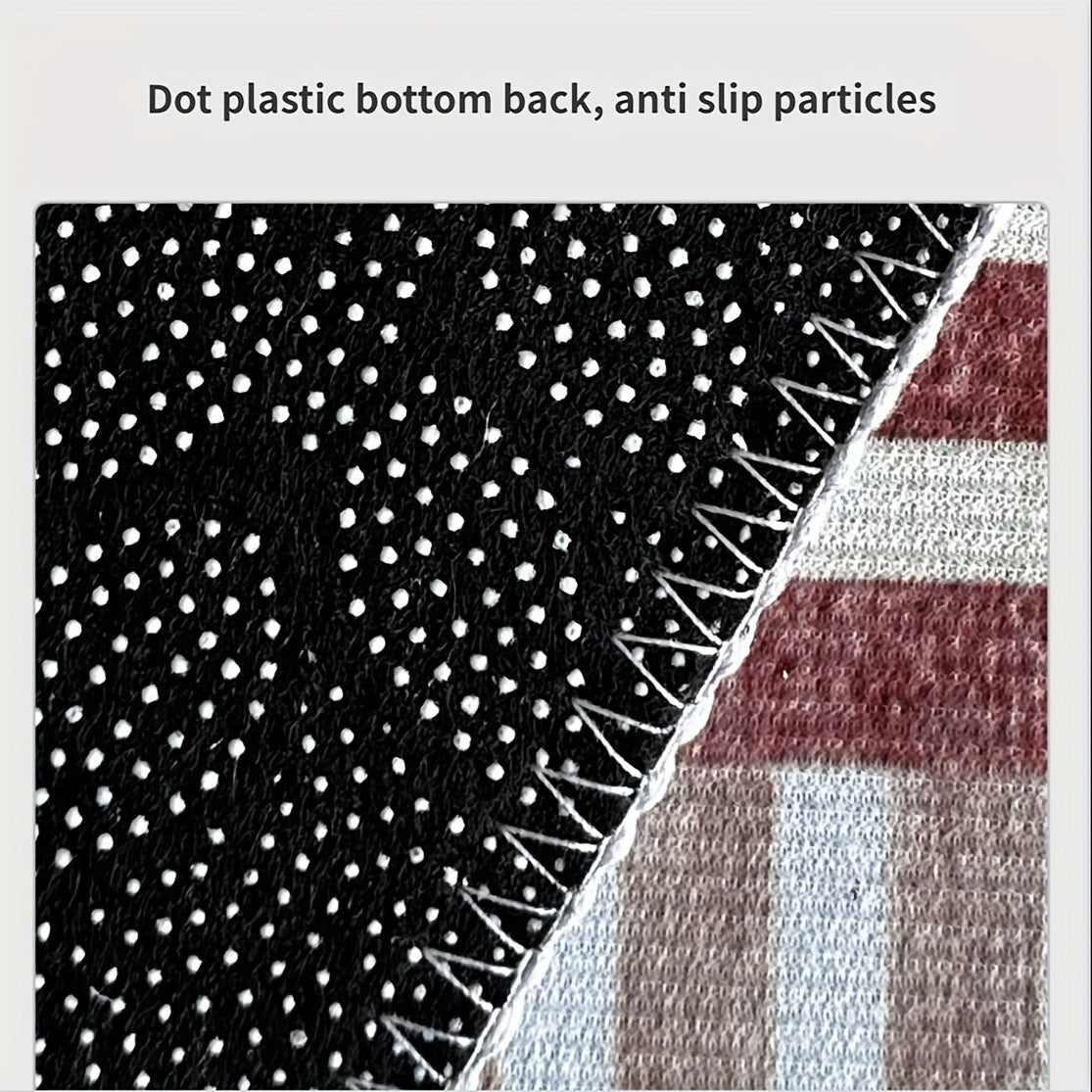 Мягкий утолщённый кухонный коврик, обладающий противоскользящими и маслостойкими свойствами. Этот водонепроницаемый коврик также устойчив к грязи, что облегчает его стирку в стиральной машине. Идеально подходит для входа, кухни, гостиной, прачечной или