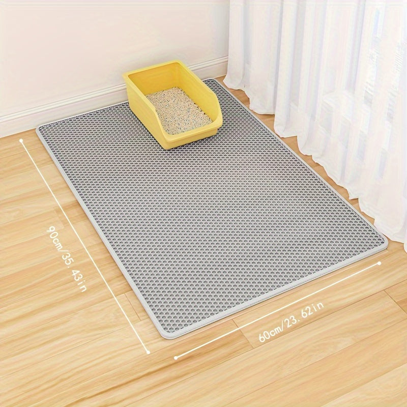 Large Dual-Layer EVA Cat Litter Mat for Easy Cleanup and Splash Prevention