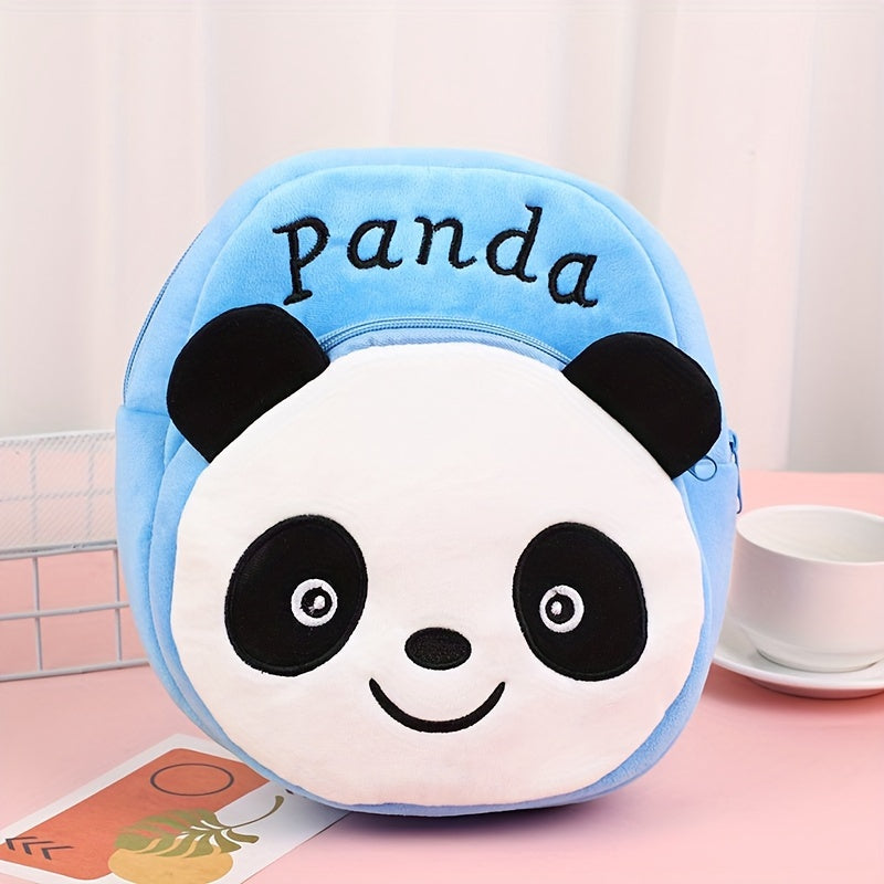 Kids' Plush Animal Backpack Set with Zipper Closure for Ages 3 and Up Bunny Panda Cat