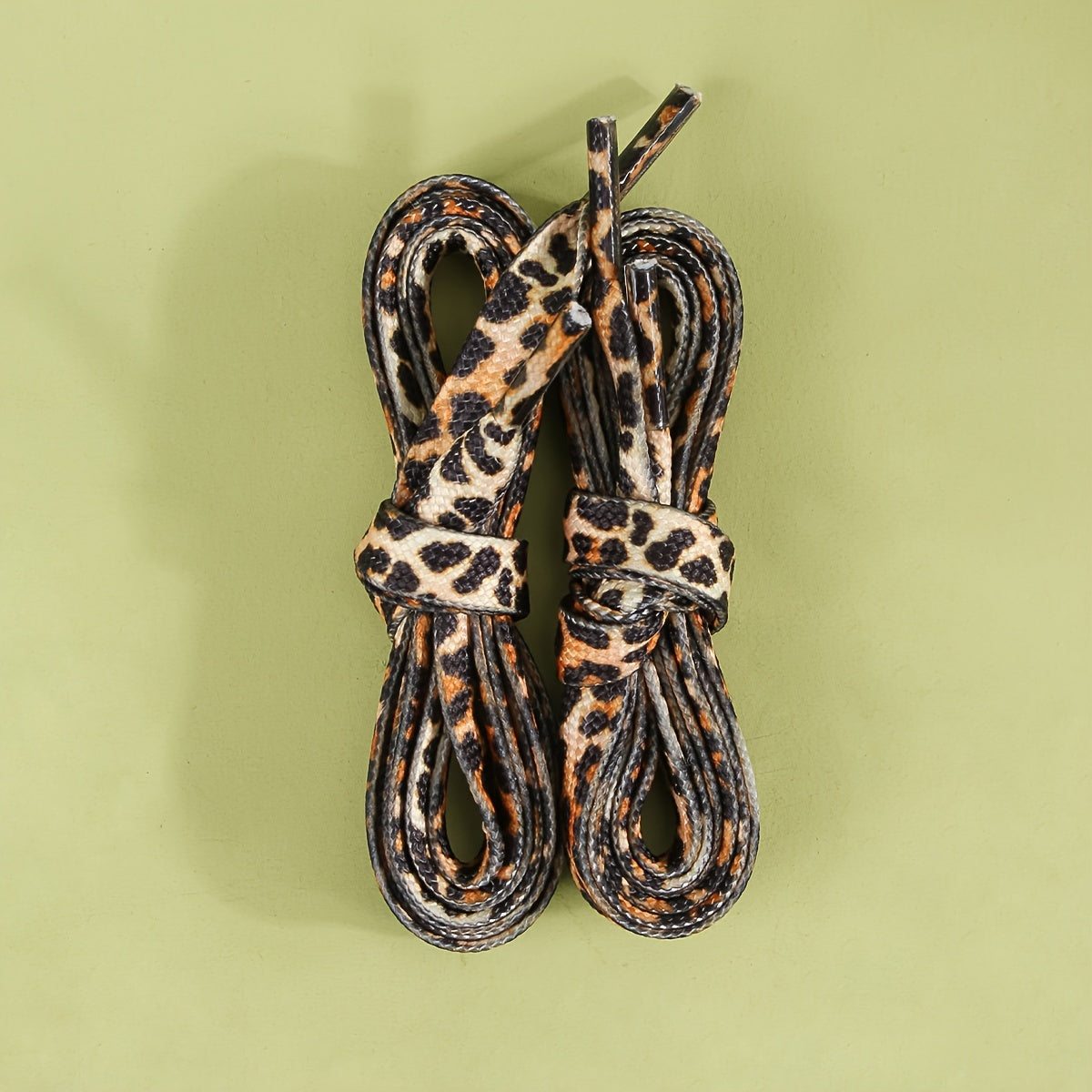 Unisex Leopard Print Gradient Flat Shoelaces Durable Polyester for Sneakers and Boots