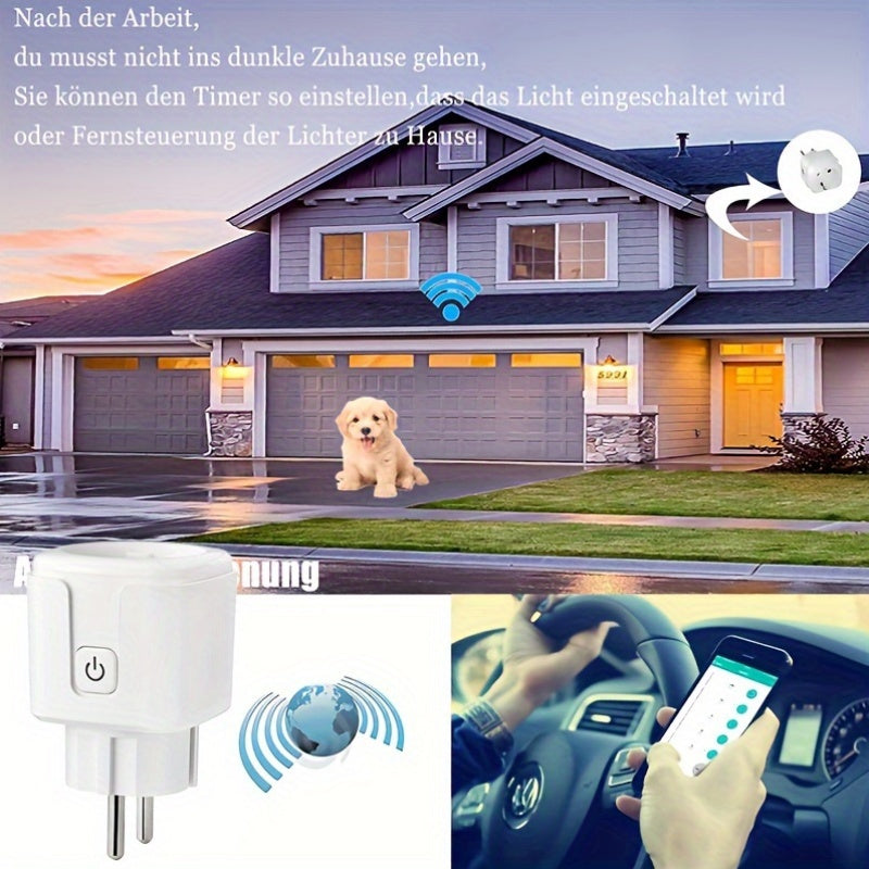 Enchufes inteligentes WiFi EU 16A Pack de 4 compatibles con Google Assistant Alexa Montaje en pared