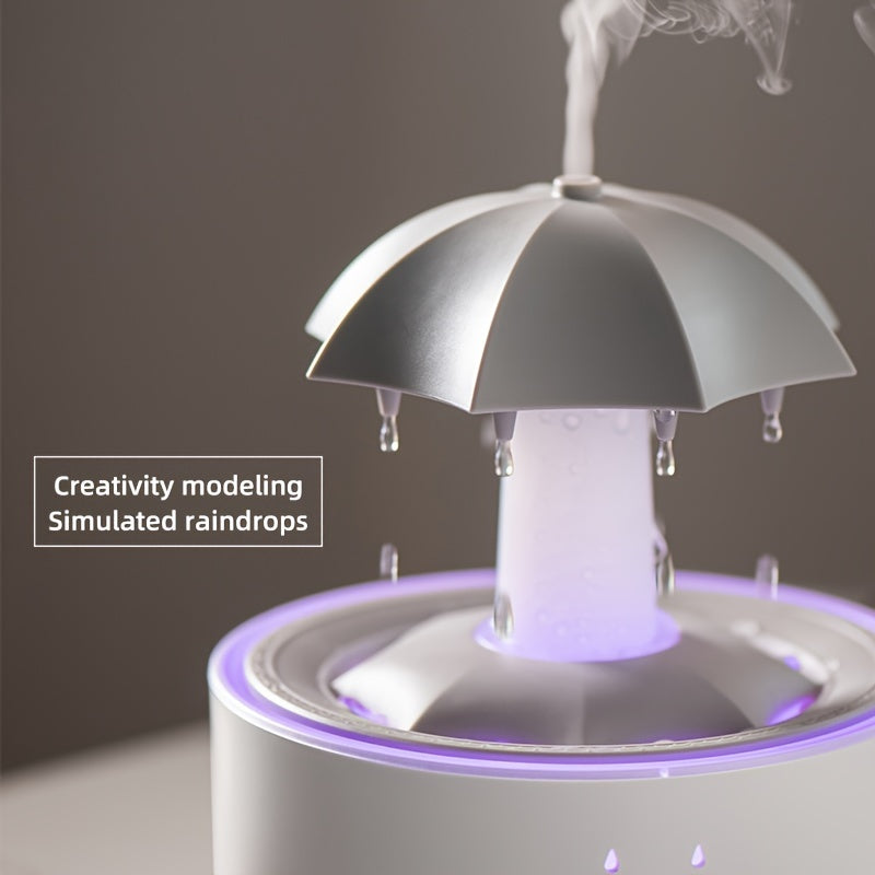Rotating Raindrop Ultrasonic Humidifier with Colorful LED Night Light