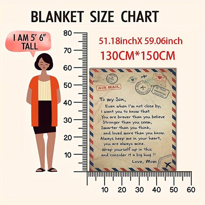 All-Season Flannel Throw Blanket for Couch Bed Travel with Encouraging Messages